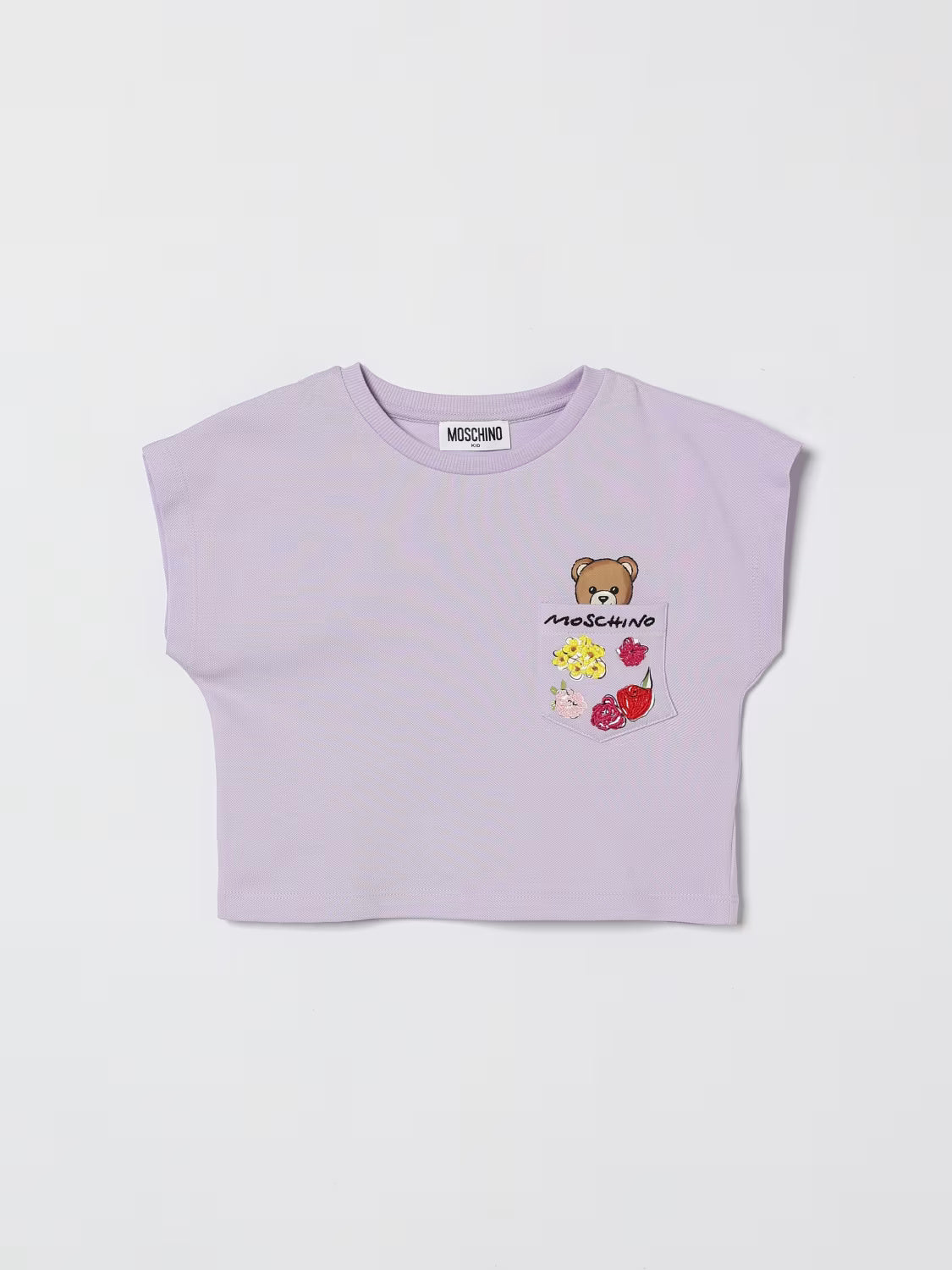 T-shirt in cotone Teddy Moschino HDM06XLFA06 51683A MOSCHINO KID 