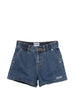 Shorts denim con logo ricamato