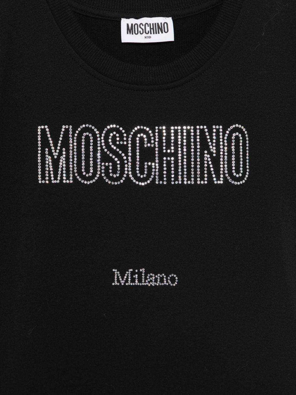 Abito con logo in strass HEV0GLLDA25 60100A MOSCHINO KID 