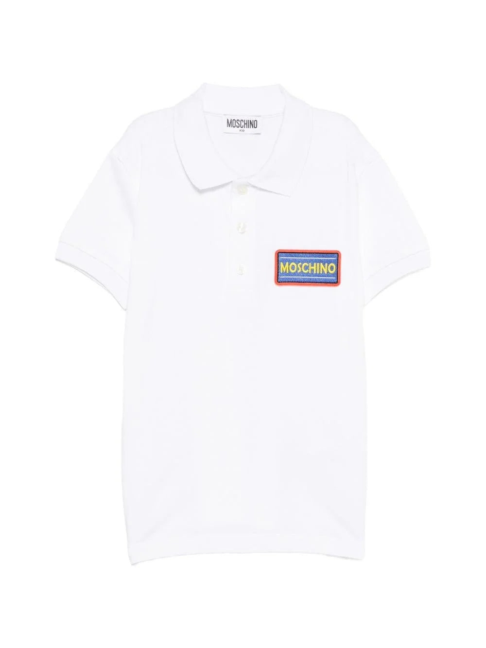 T-shirt con colletto stile polo HTM03YLFA09 10101A MOSCHINO KID 