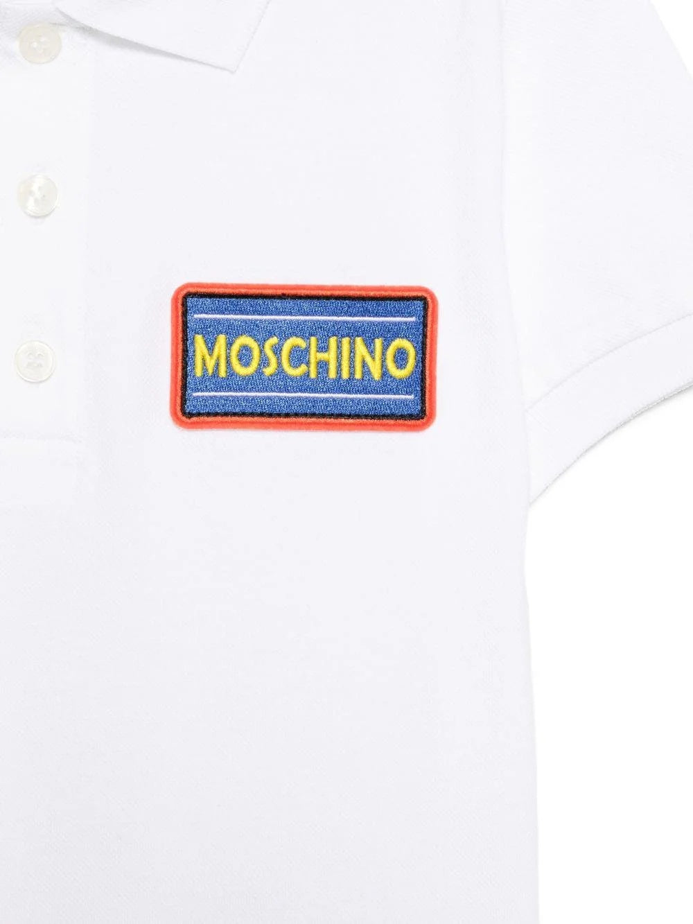 T-shirt con colletto stile polo HTM03YLFA09 10101 MOSCHINO KID 