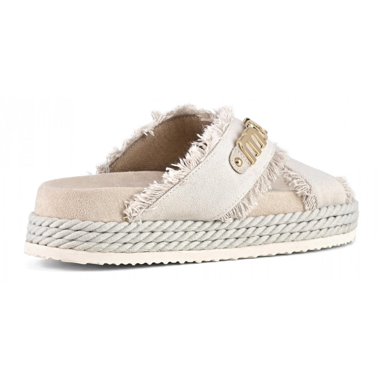 Criss-cross sandal recycled canvas MUSW451005K RWBEI MOU 