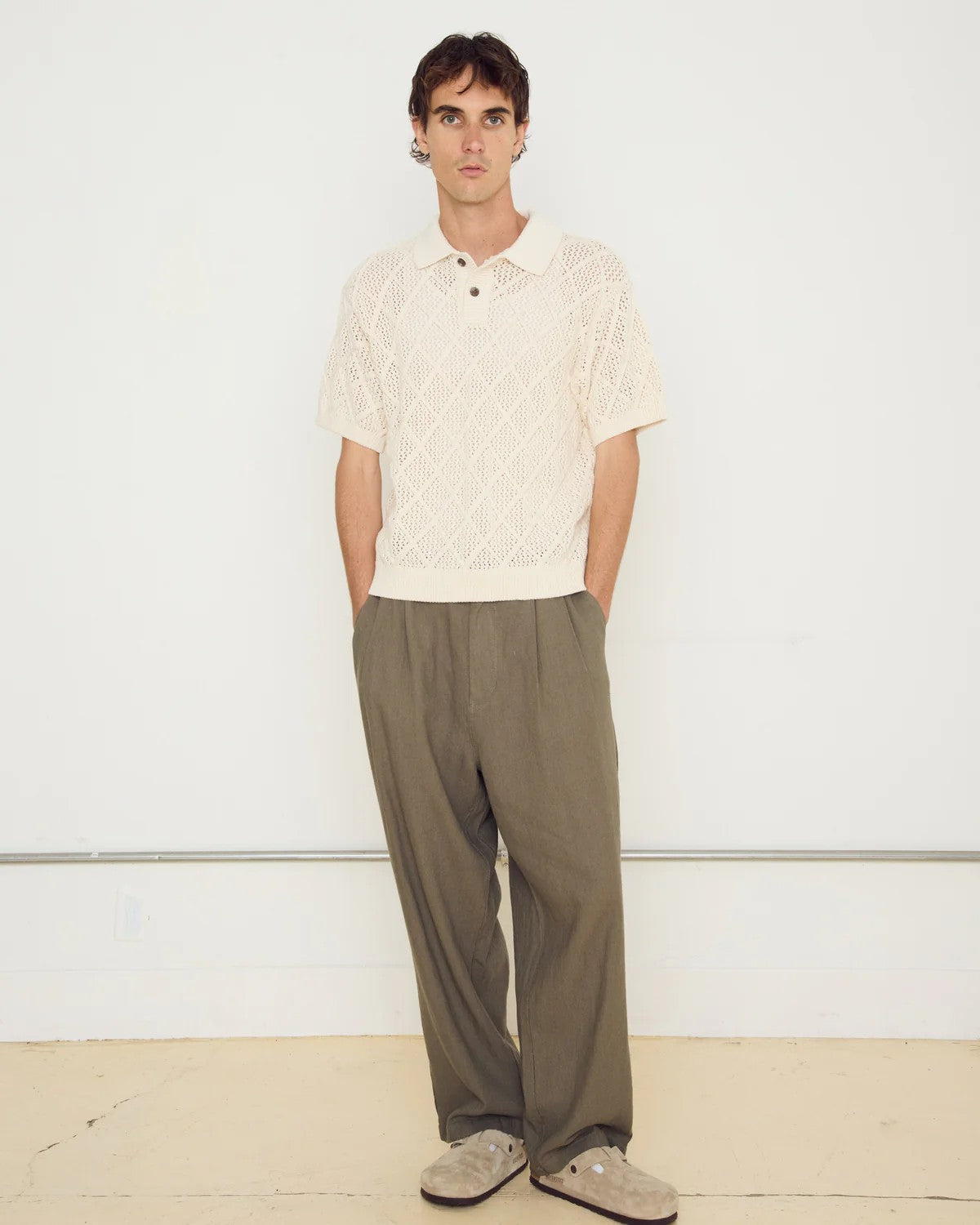 Foster pleated linen plant 142020273 SOL OBEY 