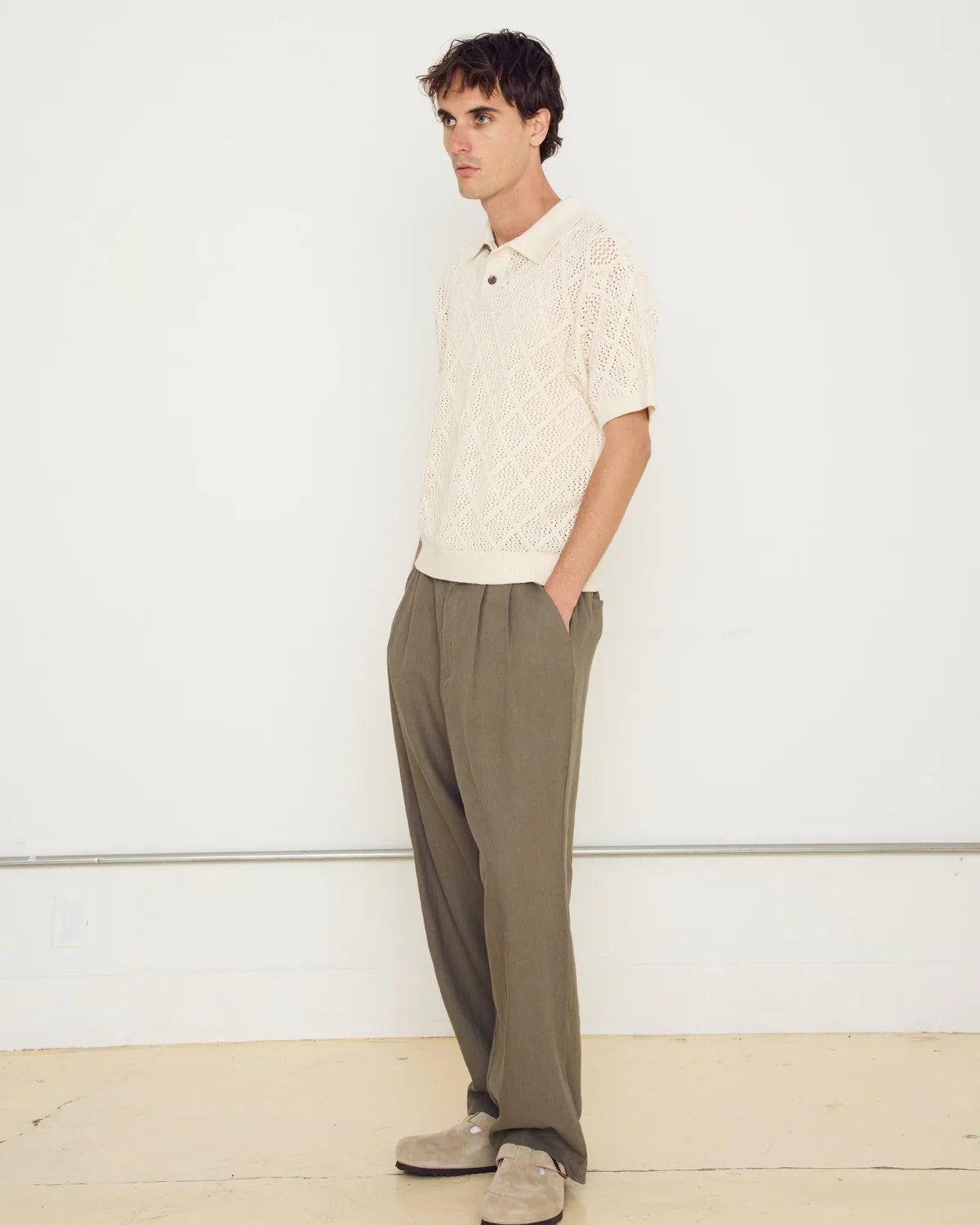 Foster pleated linen plant 142020273 SOL OBEY 