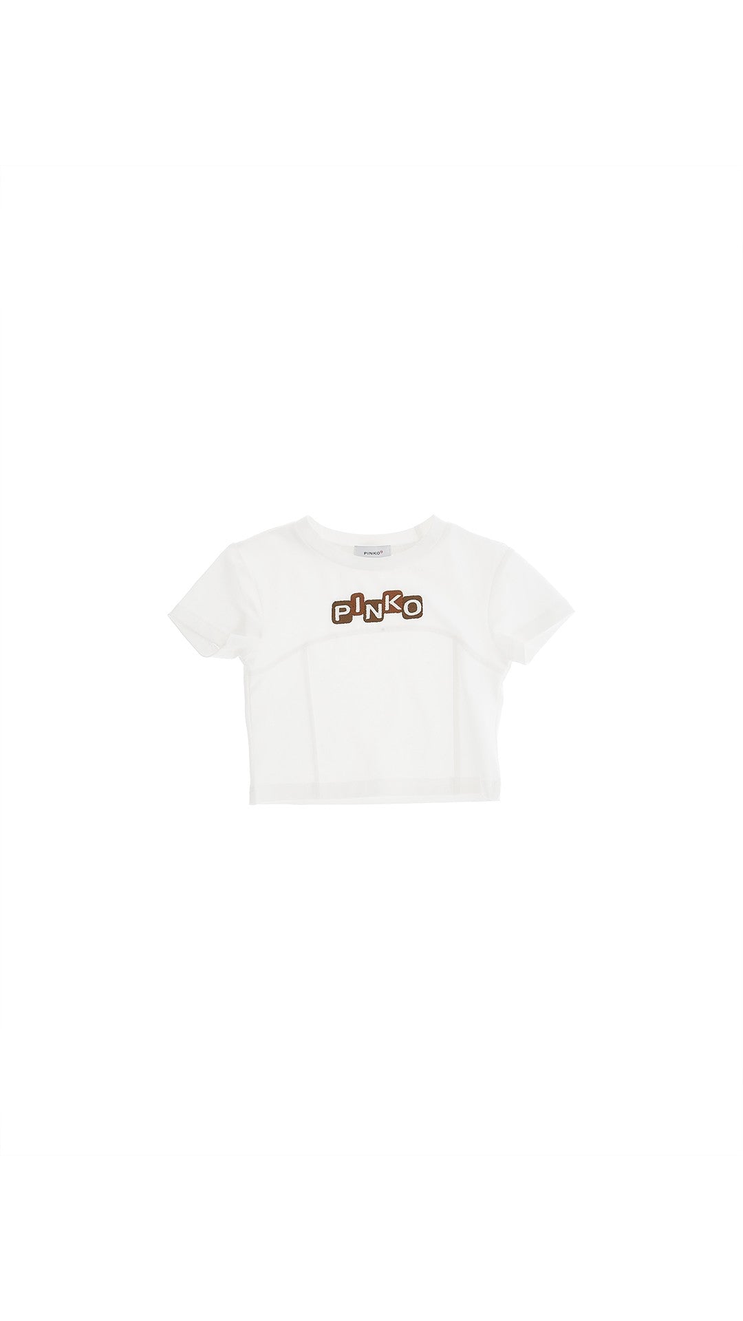 T-shirt pinko kids bianca con stampa logo KFTS038CJEO17 0987A PINKO 
