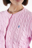 Cardigan a trecce con girocollo e logo
