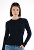 Maglia a trecce a girocollo