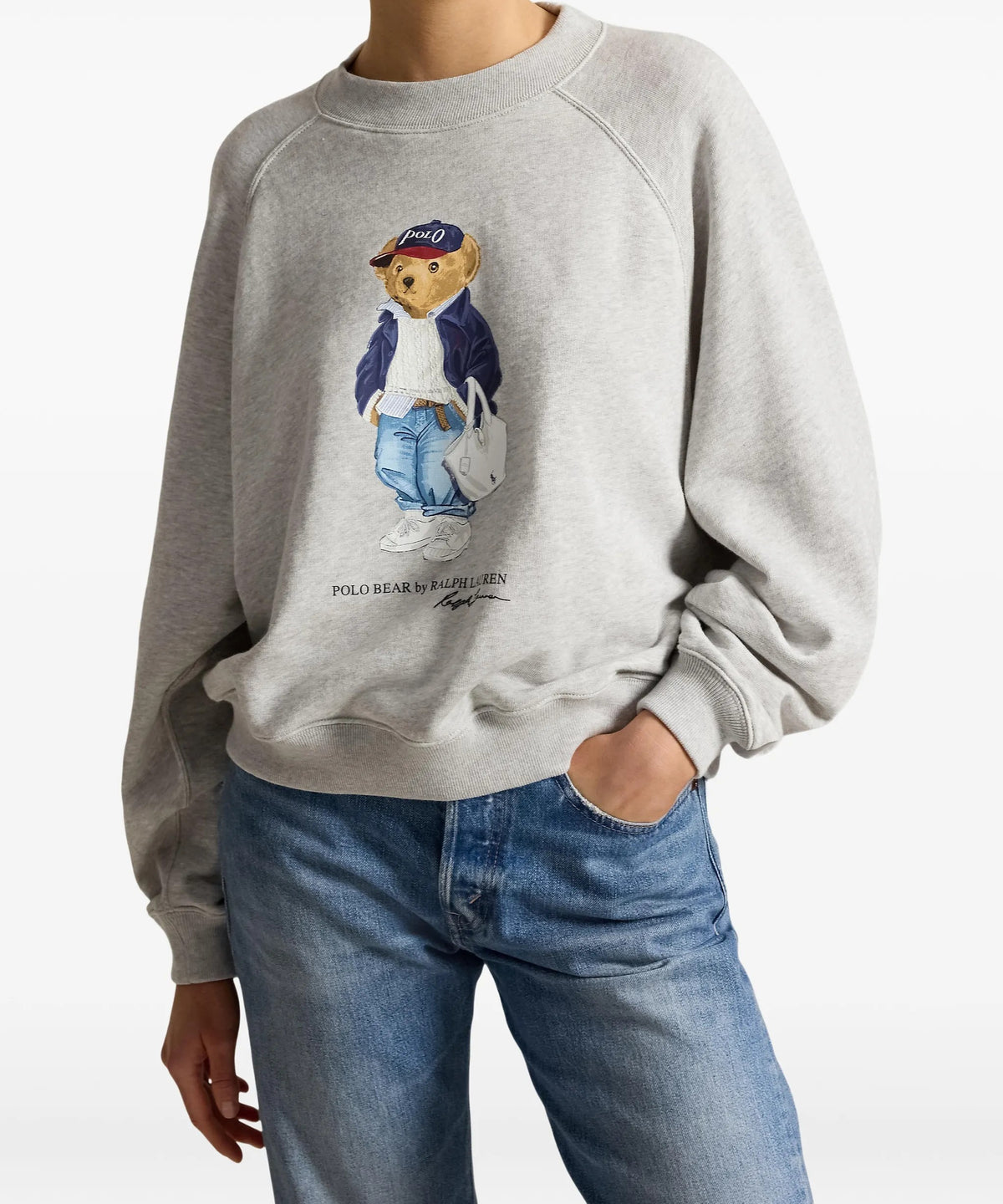 Felpa a scollo grande con stampa Polo Bear 211A96185 001 POLO RALPH LAUREN 