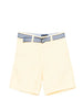 Yellow shorts with striped belt