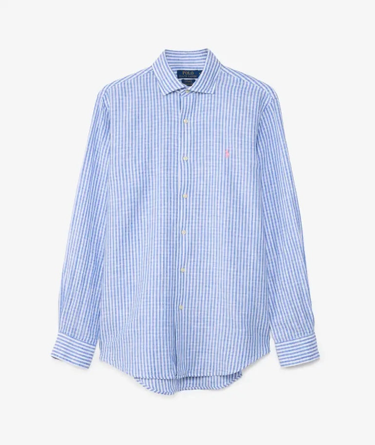 Camicia in lino a righe con pony ricamato 710B16700 001 POLO RALPH LAUREN 