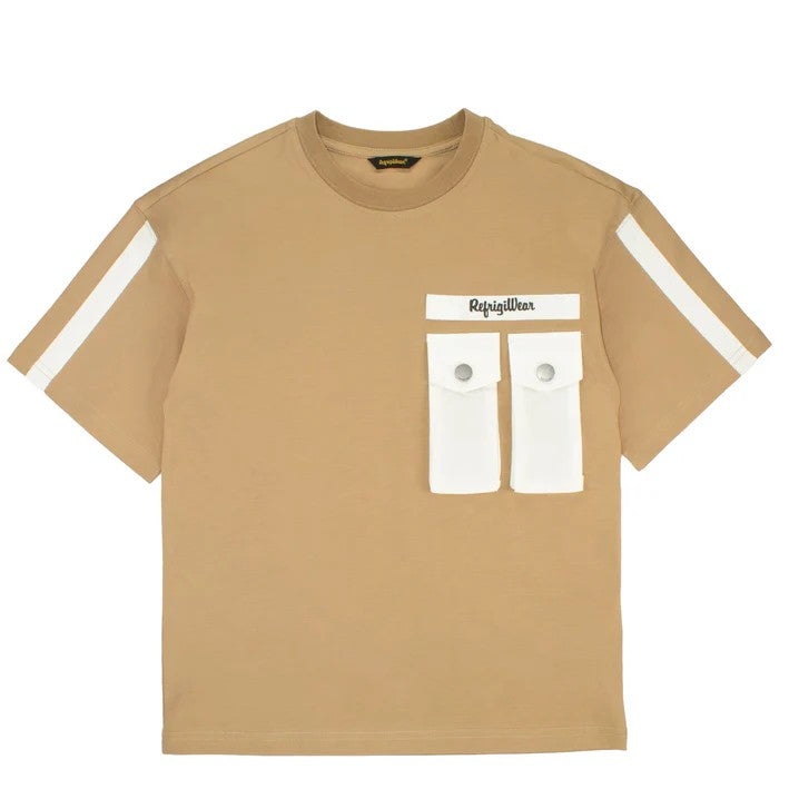 T-shirt beige con taschini R1506TS26 RE163 REFRIGIWEAR 