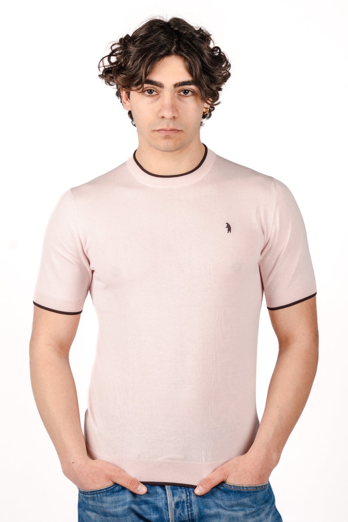 T-shirt con dettagli a contrasto R4064M261 PINK REFRIGUE 
