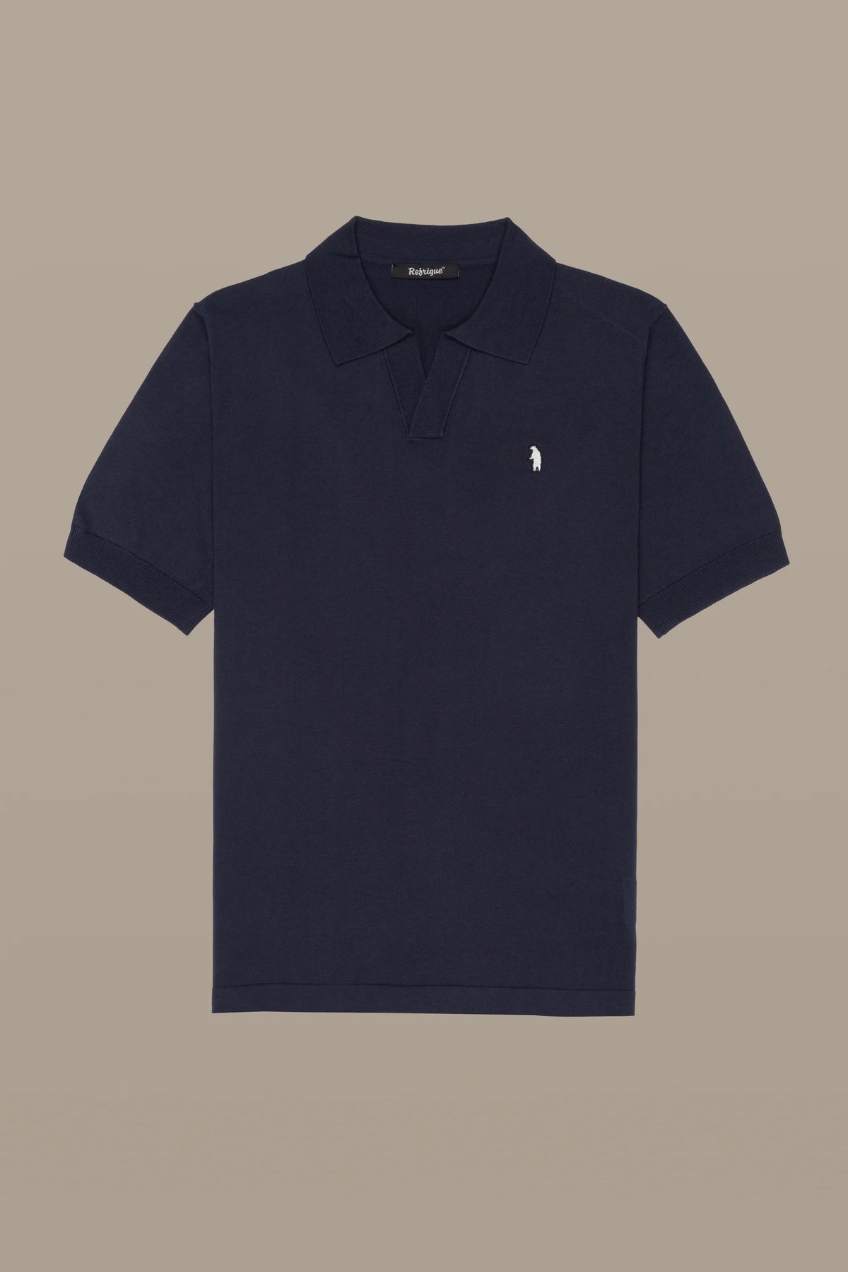 Polo knit v neck R5009M261 INK REFRIGUE 