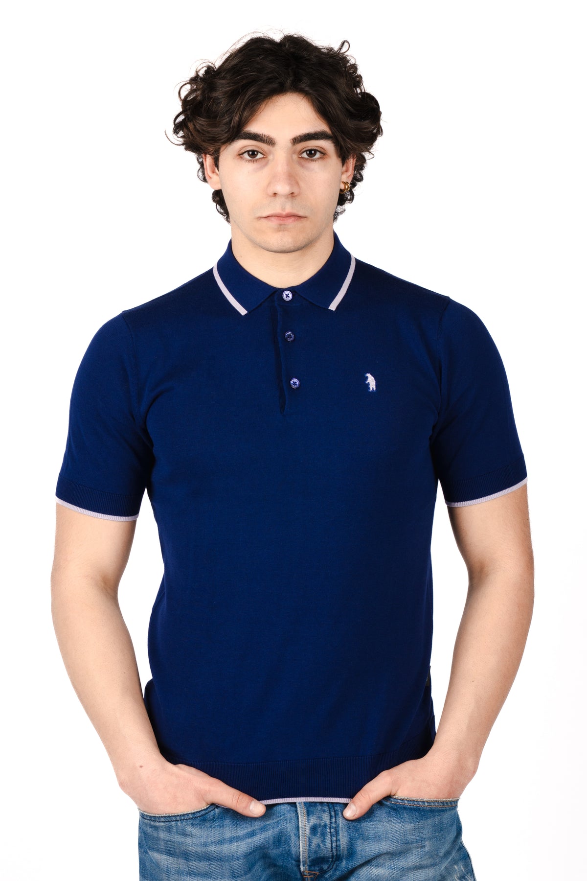Polo con dettagli a contrasto R5012M261 MARINE REFRIGUE 