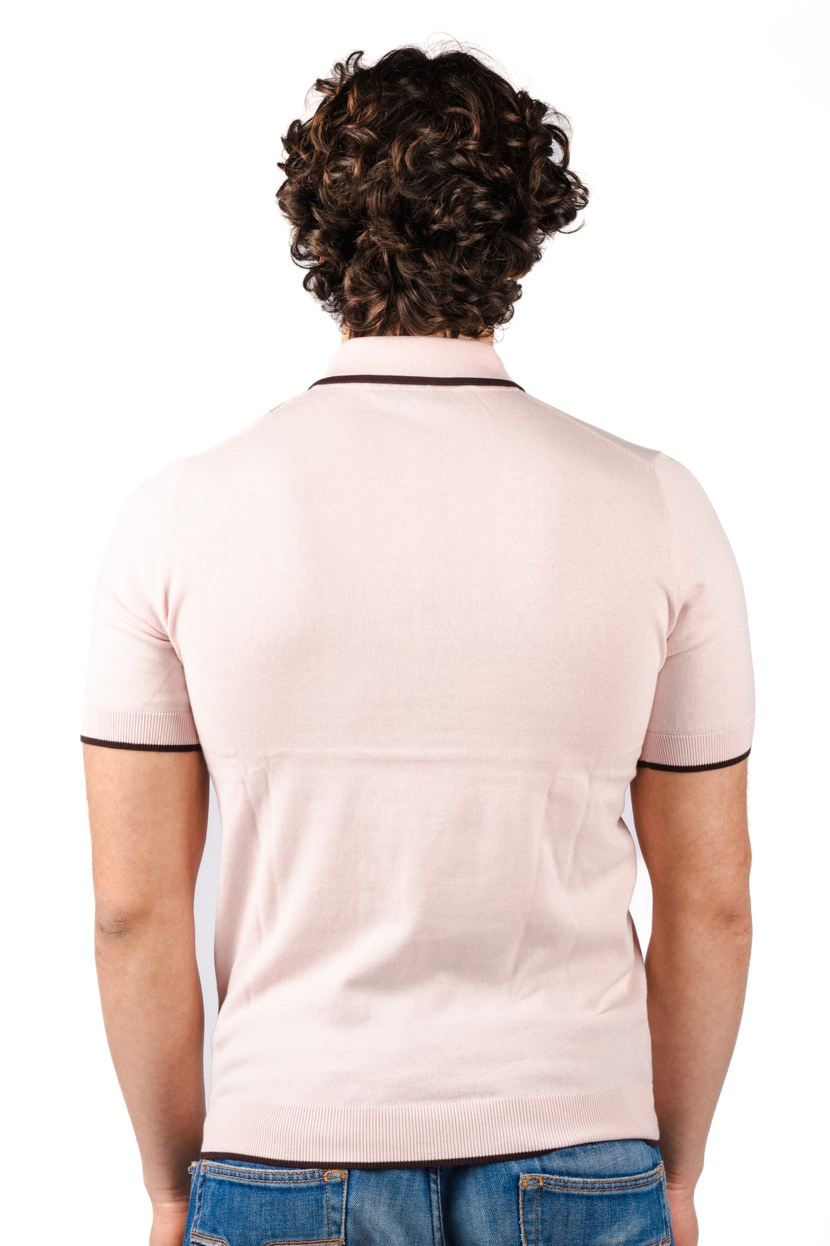 Polo con dettagli a contrasto R5012M261 PINK REFRIGUE 