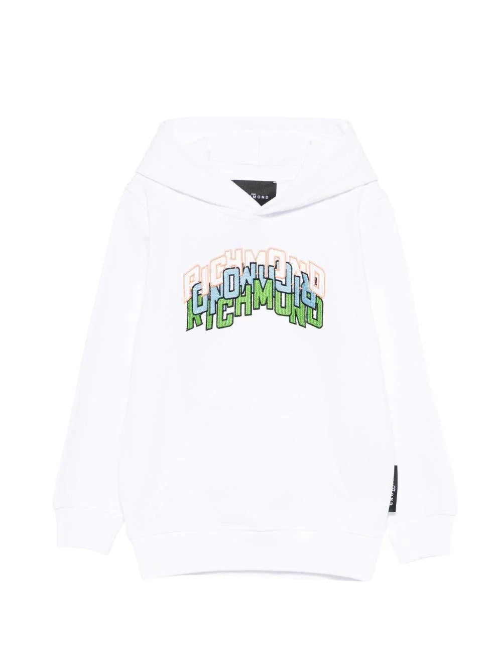 Felpa con applicazione logo RBP26040FE WHITE RICHMOND 