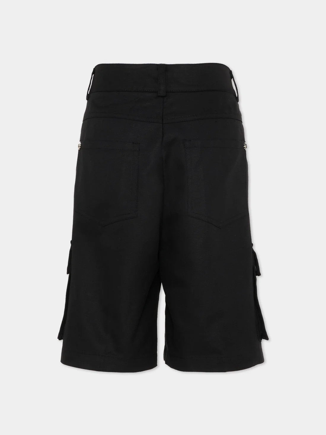 Shorts nero cargo per bambino con logo RBP26046BE BLACK RICHMOND 