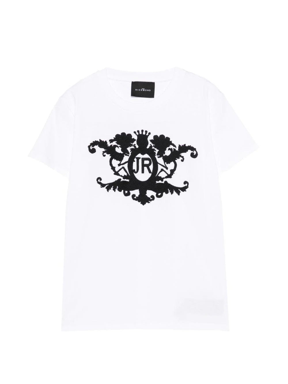 T-shirt con stemma ricamato RBP26162TS WHITE RICHMOND 