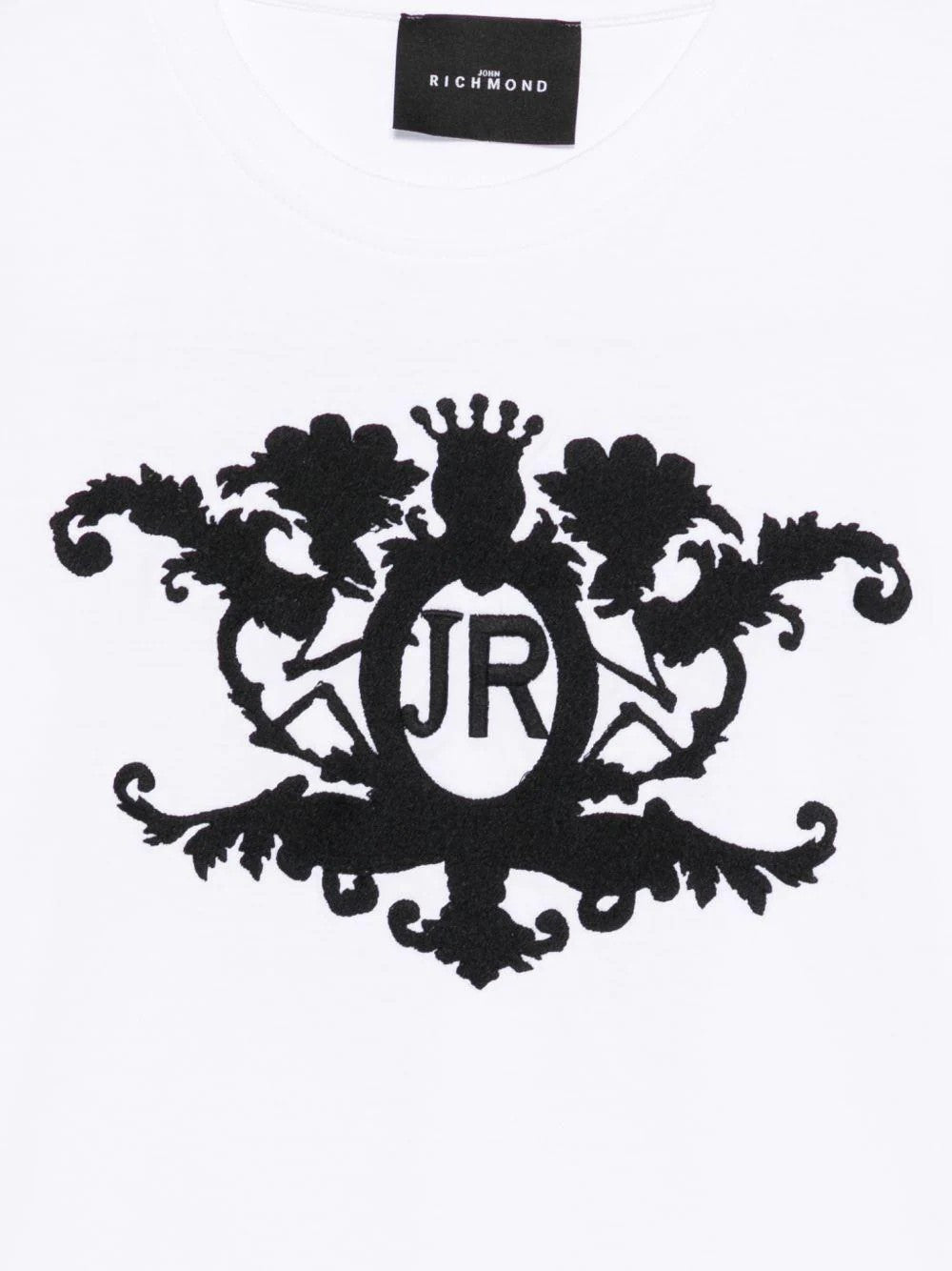 T-shirt con stemma ricamato RBP26162TS WHITE RICHMOND 