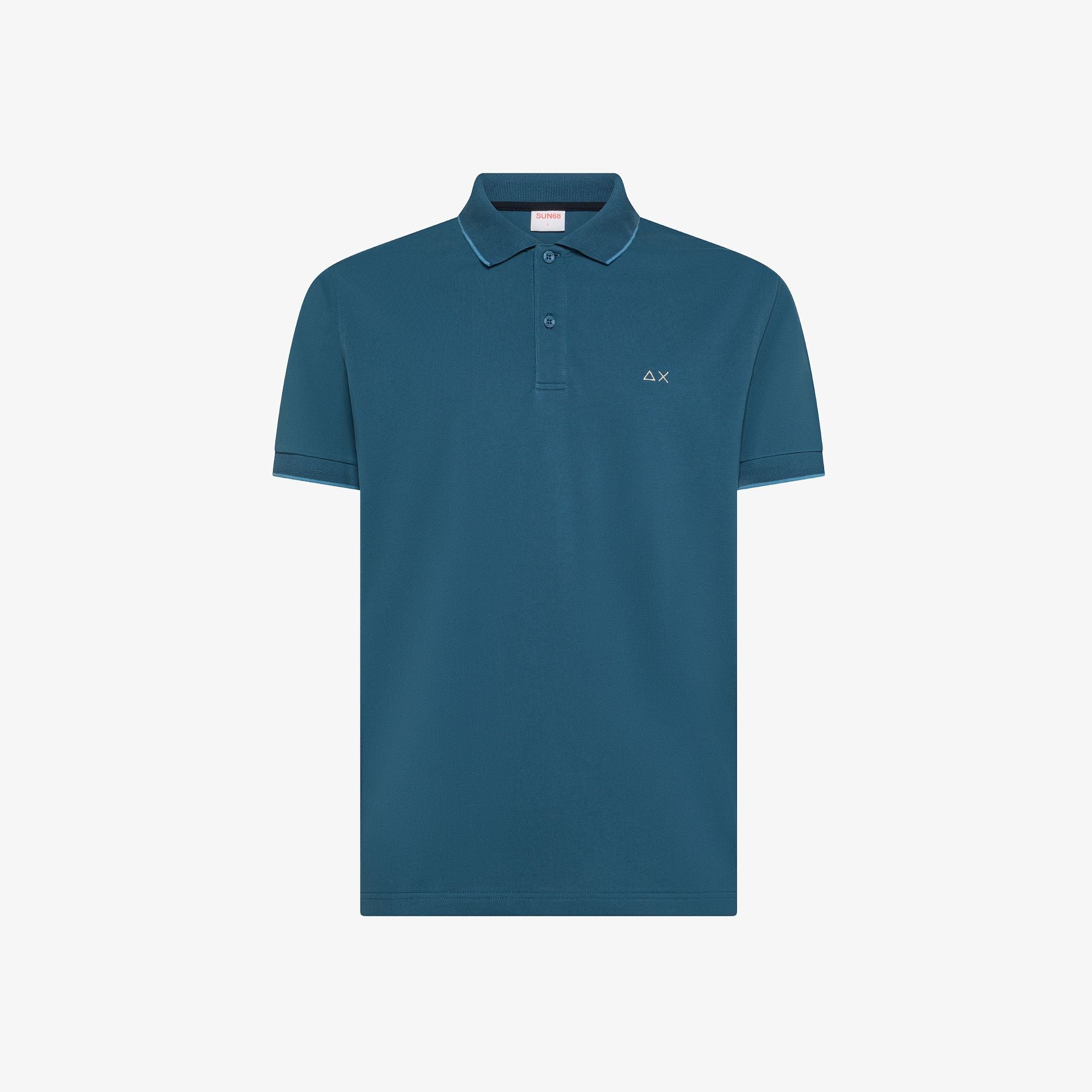 Polo con dettagli a contrasto A36111 80 SUN68 