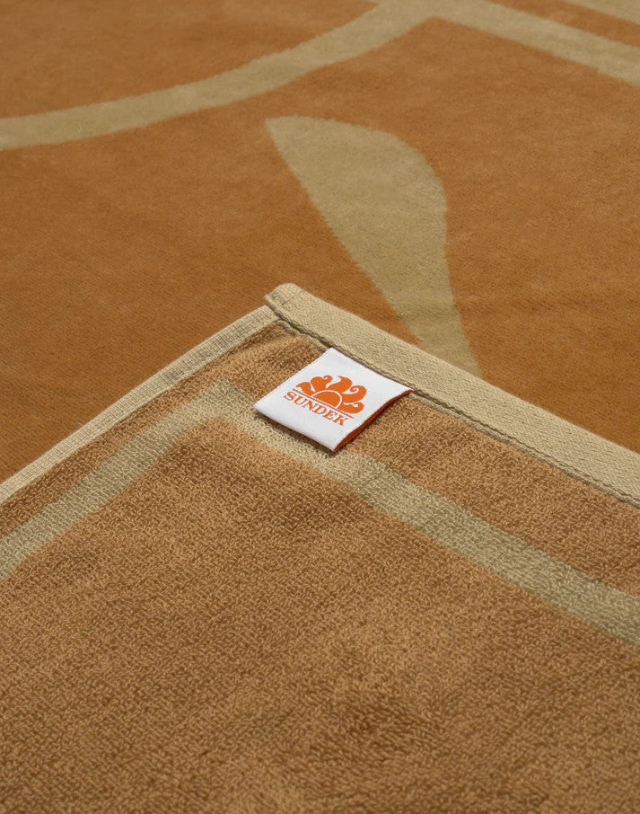 Telo jacquard in spugna con maxi logo AM371ATC1000 B0101 SUNDEK 