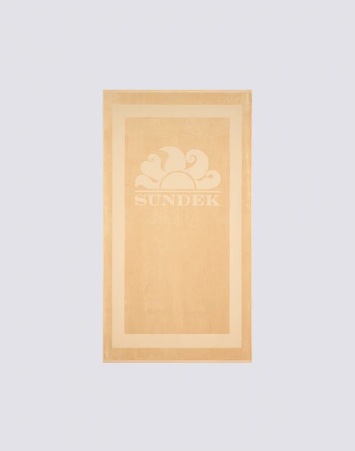 Asciugamano in spugna jacquard con logo e cornice AM372ATC1000 A7200 SUNDEK 