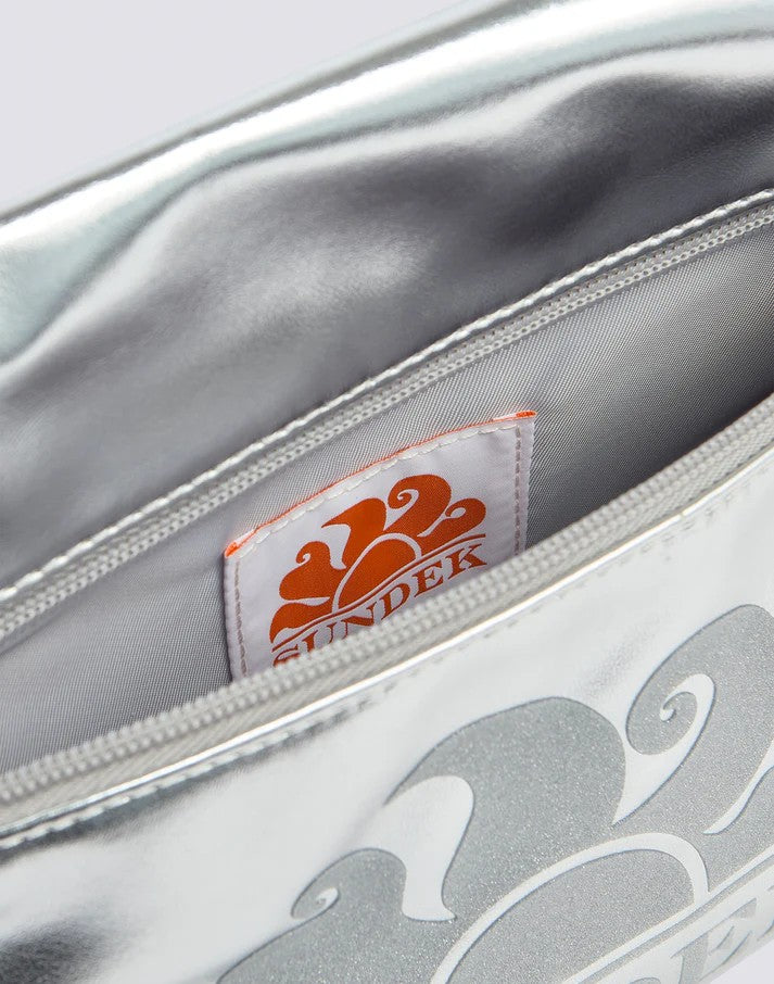 Borsa clutch laminata con logo AW416ABPU7LA 186LA SUNDEK 
