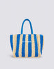Borsa mare chou in paglia con scritta