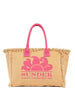 Tote bag con effetto stone washed