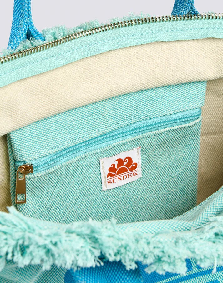 Tote bag regular con effetto stone washed AW909ABCA600 A7301 SUNDEK 