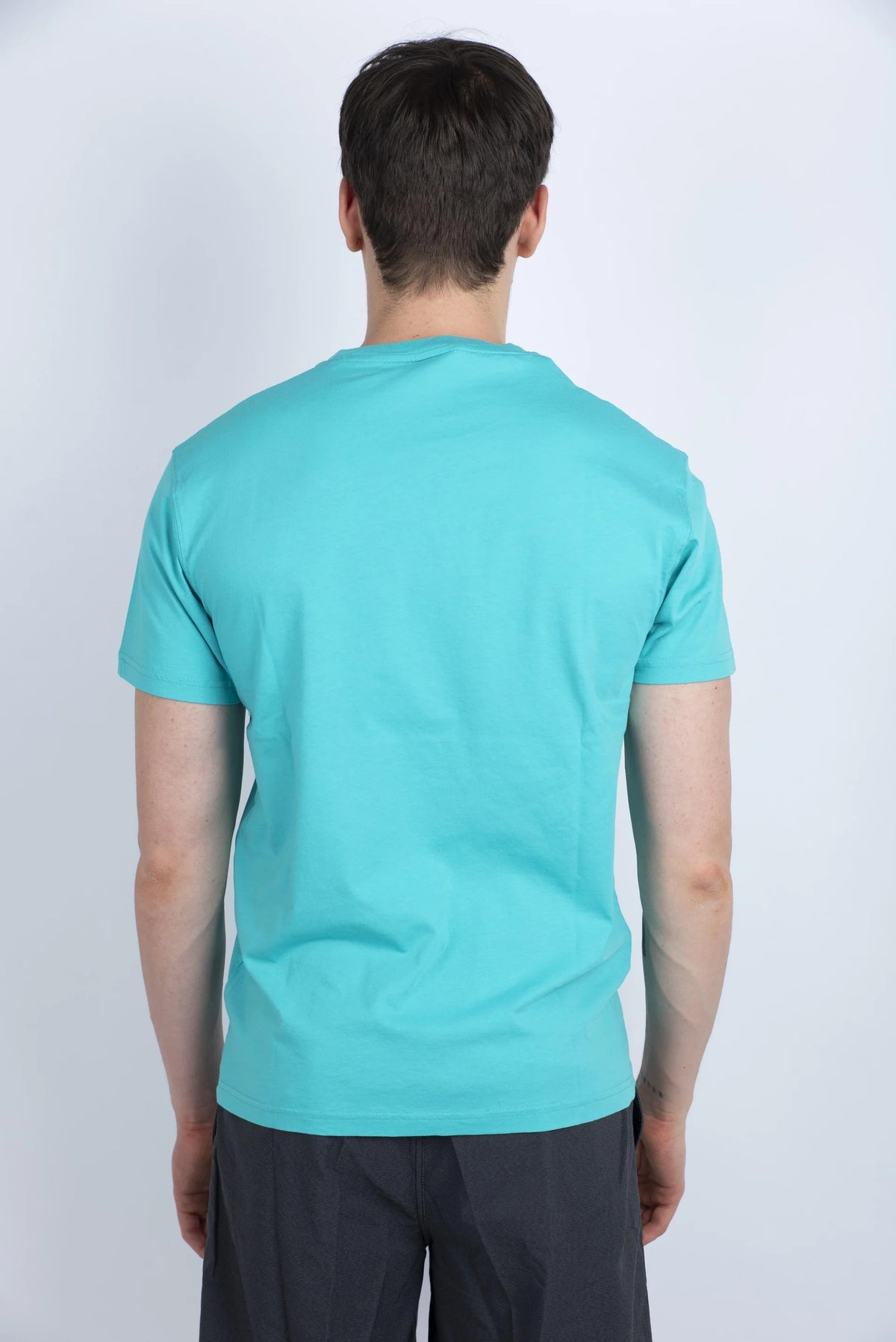 T-shirt girocollo con logo azzurro M129TEJ78OT A5700 SUNDEK 