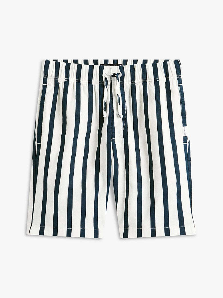 Shorts relaxed fit in misto lino a righe KB0KB10240T C1G TOMMY HILFIGER 
