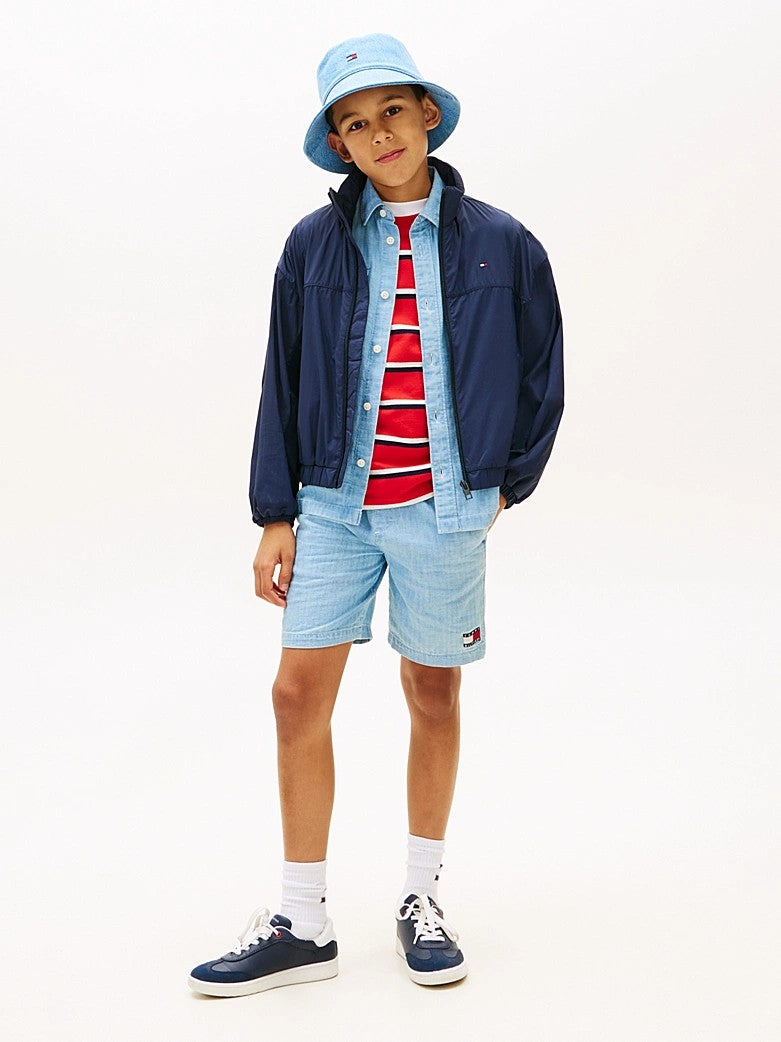 Shorts relaxed fit con trama a spina di pesce KB0KB10248T 1A4 TOMMY HILFIGER 