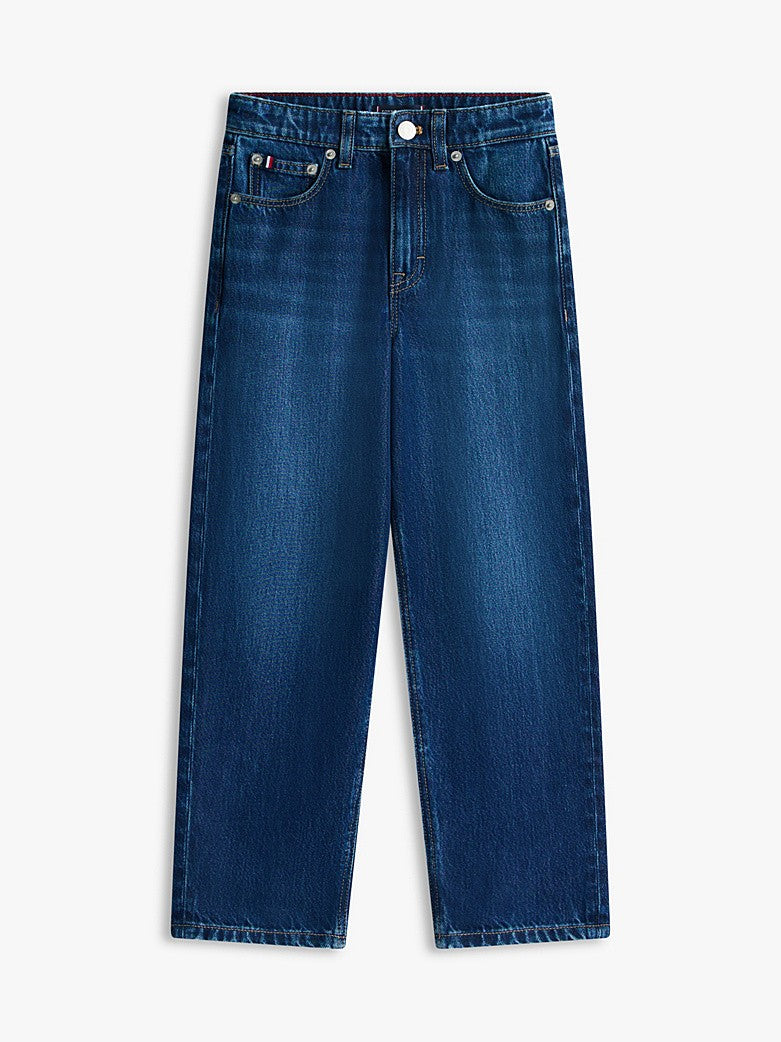 Jeans larghi con taglio barrel e baffature KB0KB10400T 1CD TOMMY HILFIGER 