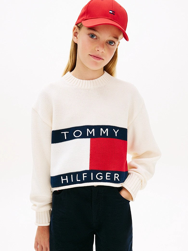 Pullover Heritage relaxed fit a coste KG0KG08922J YA8 TOMMY HILFIGER 