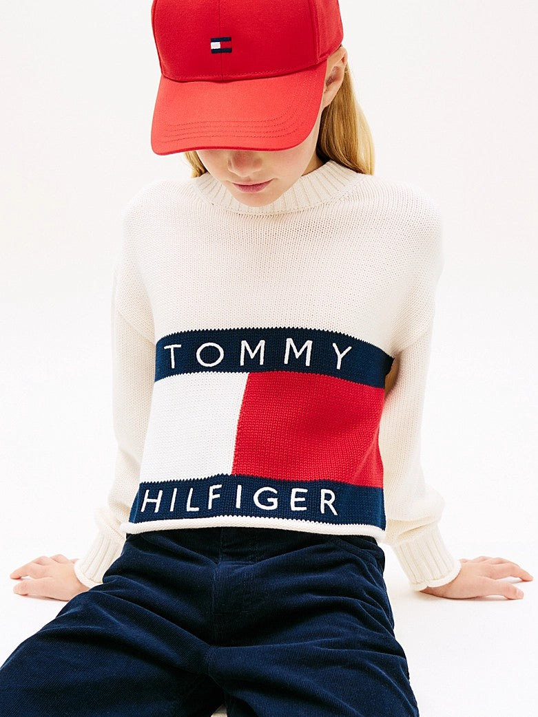 Pullover Heritage relaxed fit a coste KG0KG08922J YA8 TOMMY HILFIGER 
