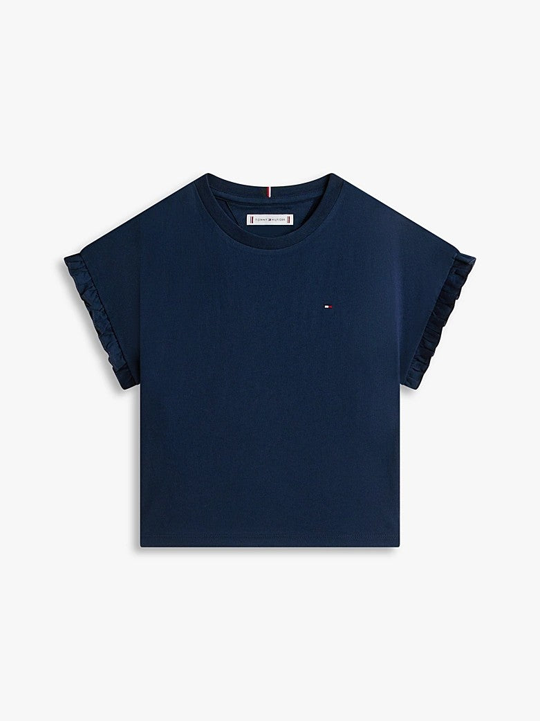 T-shirt essential relaxed fit con ruches KG0KG08970J C1G TOMMY HILFIGER 