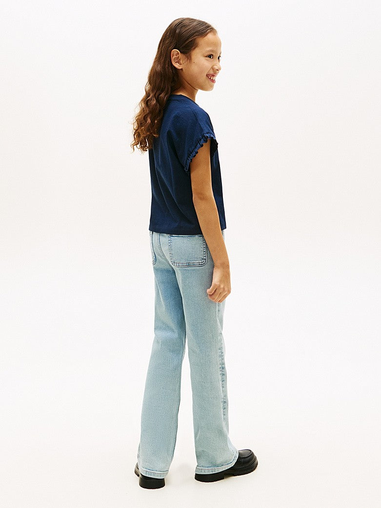 T-shirt essential relaxed fit con ruches KG0KG08970T C1G TOMMY HILFIGER 