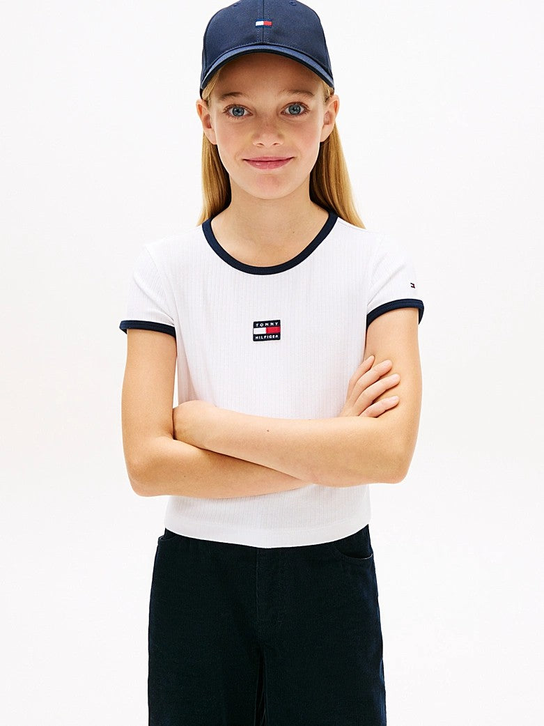 T-shirt heritage extra slim fit con bandiera KG0KG09066J YBR TOMMY HILFIGER 