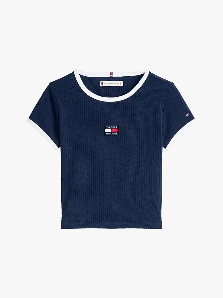 T-shirt heritage extra slim fit con bandiera KG0KG09066T C1G TOMMY HILFIGER 