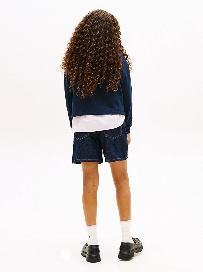 Felpa relaxed fit in spugna con logo glitter KG0KG09128T C1G TOMMY HILFIGER 