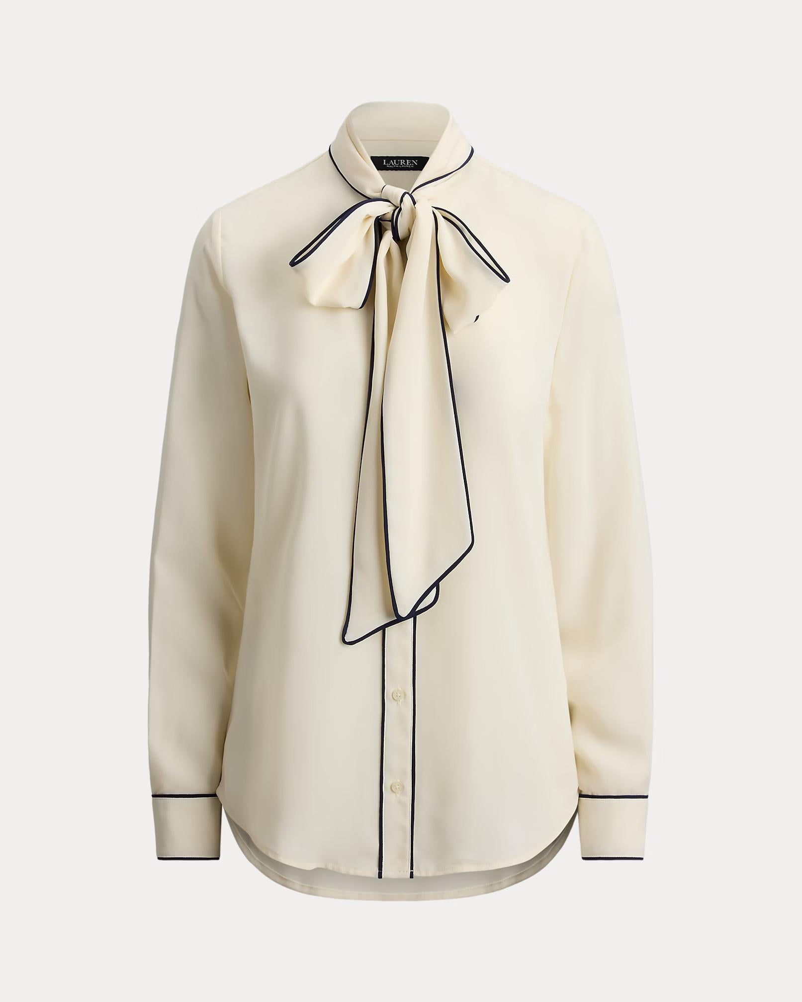 Camicetta in georgette con fiocco 200957396 003 LAUREN 