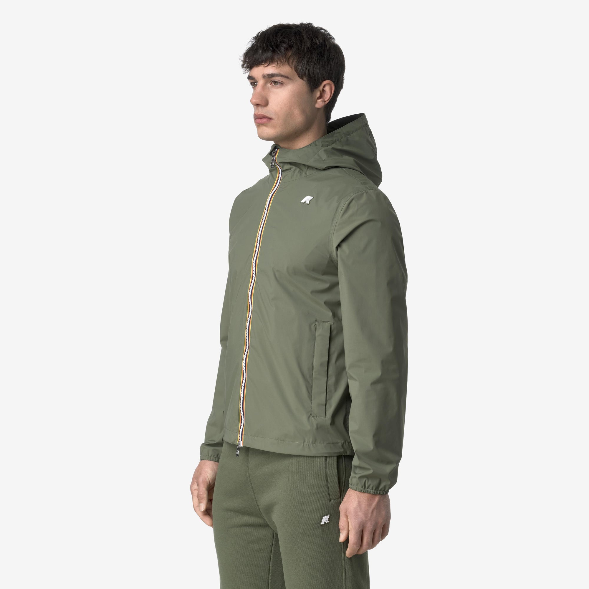Giacca Slim Fit Uomo Verde Resistente alle Intemperie K3123UW V15 K-WAY 