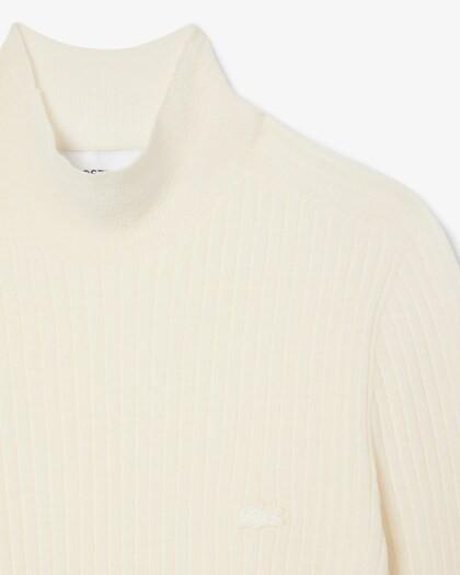 Maglione a collo alto in lana merinos a coste AF4189 70V LACOSTE 