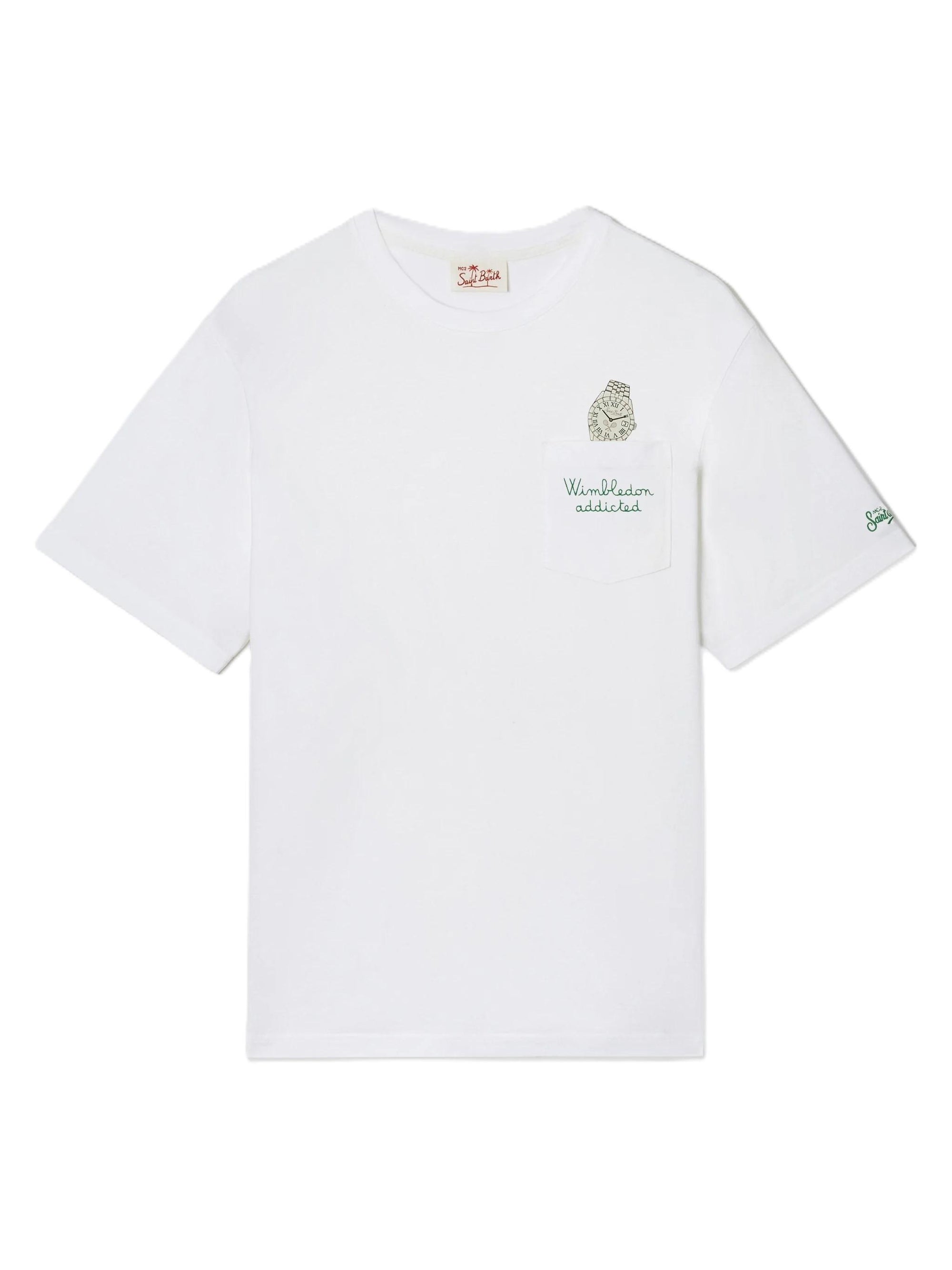 T-Shirt Austin in cotone con tasca frontale AUS0001 04353L MC2 SAINT BARTH 
