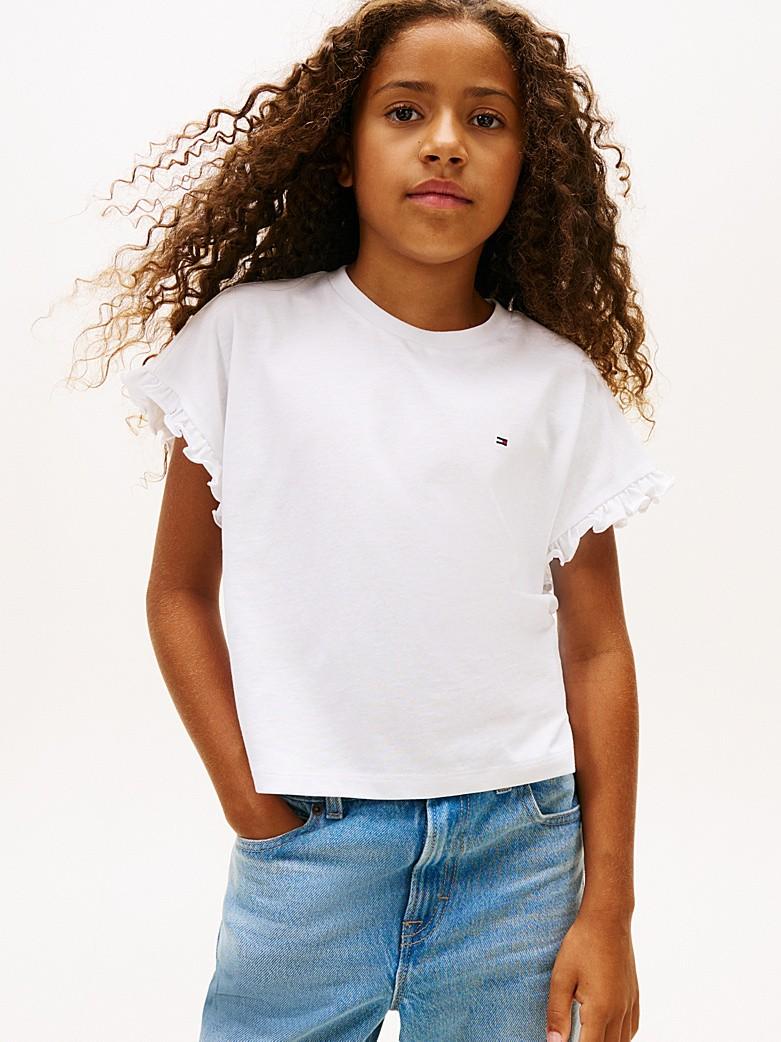 T-shirt essential relaxed fit con ruches KG0KG08970T YBR TOMMY HILFIGER 