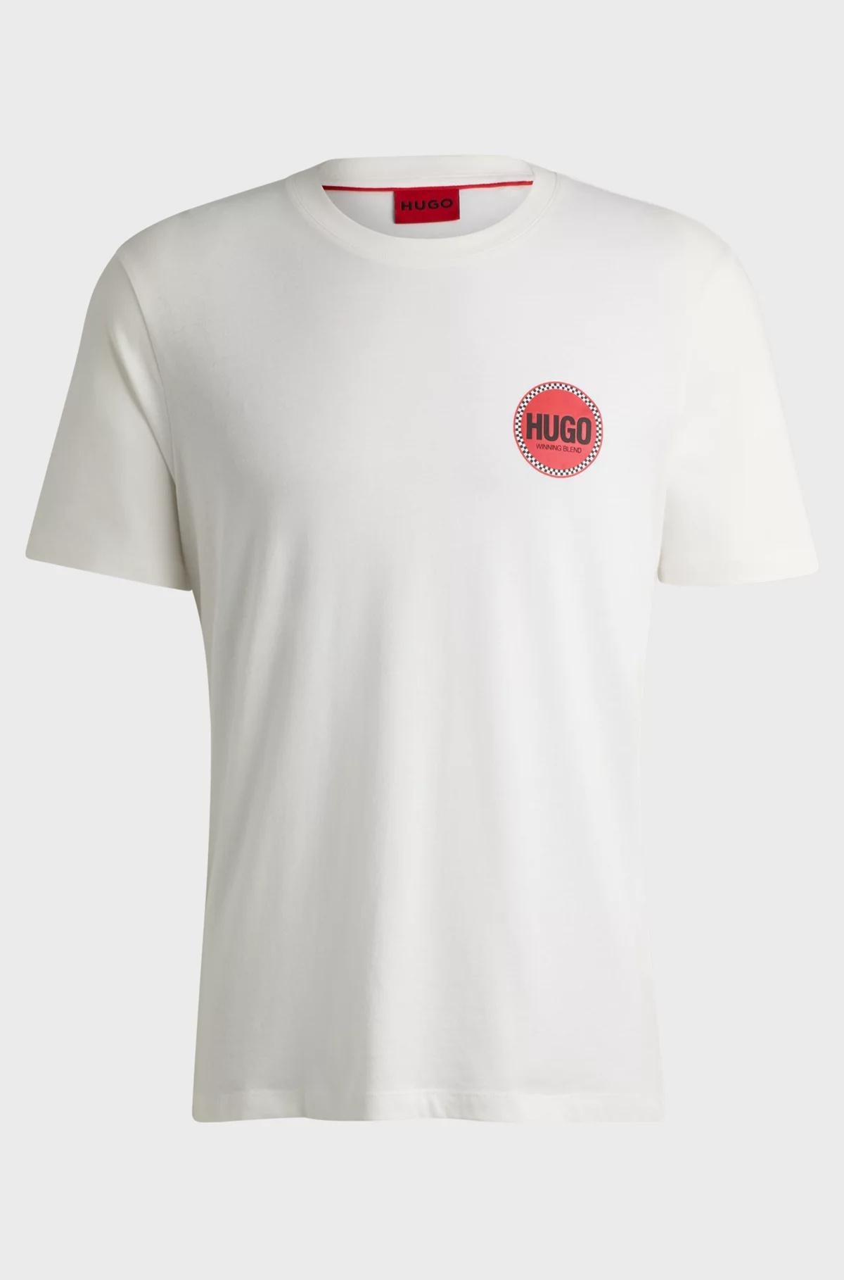 T-shirt in jersey di cotone con logo stampato ispirato alle corse 50530641 102 HUGO 