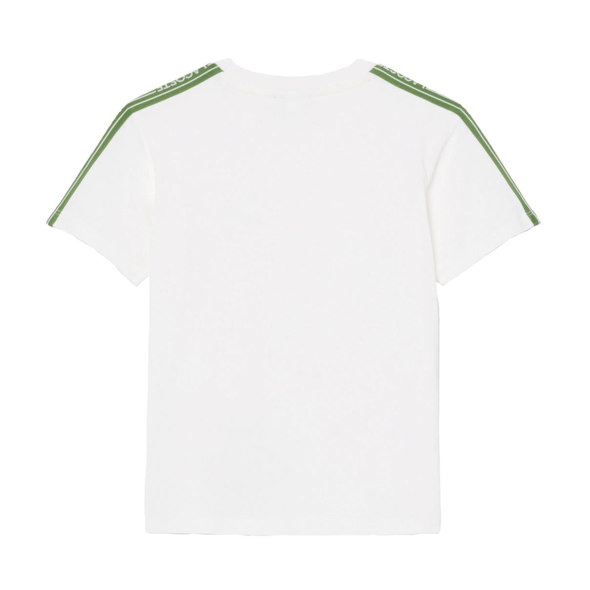 T-shirt in cotone con striscia e logo 847575 70V LACOSTE 