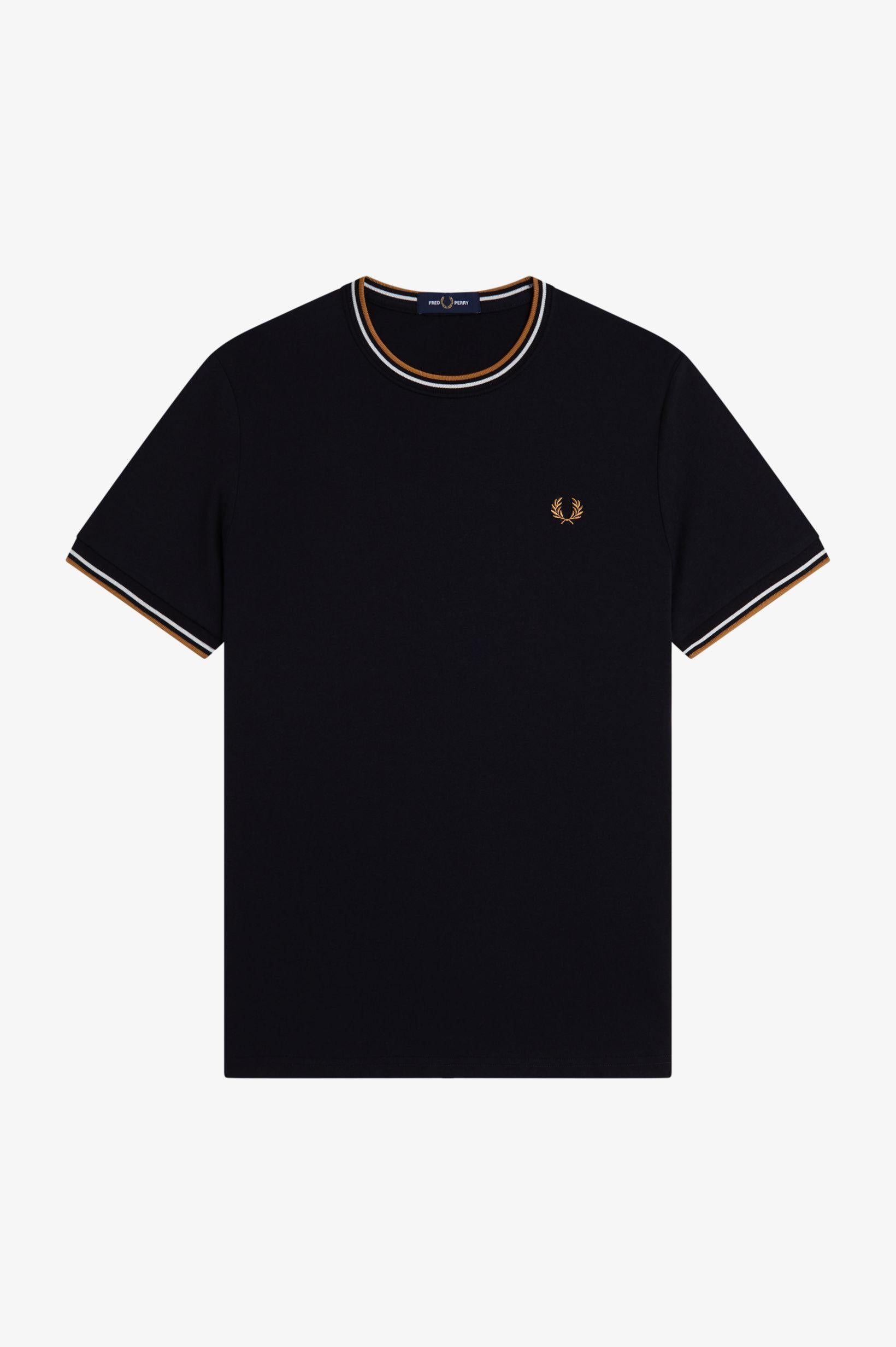 T-shirt con doppia riga M1588V57 P69 FRED PERRY 