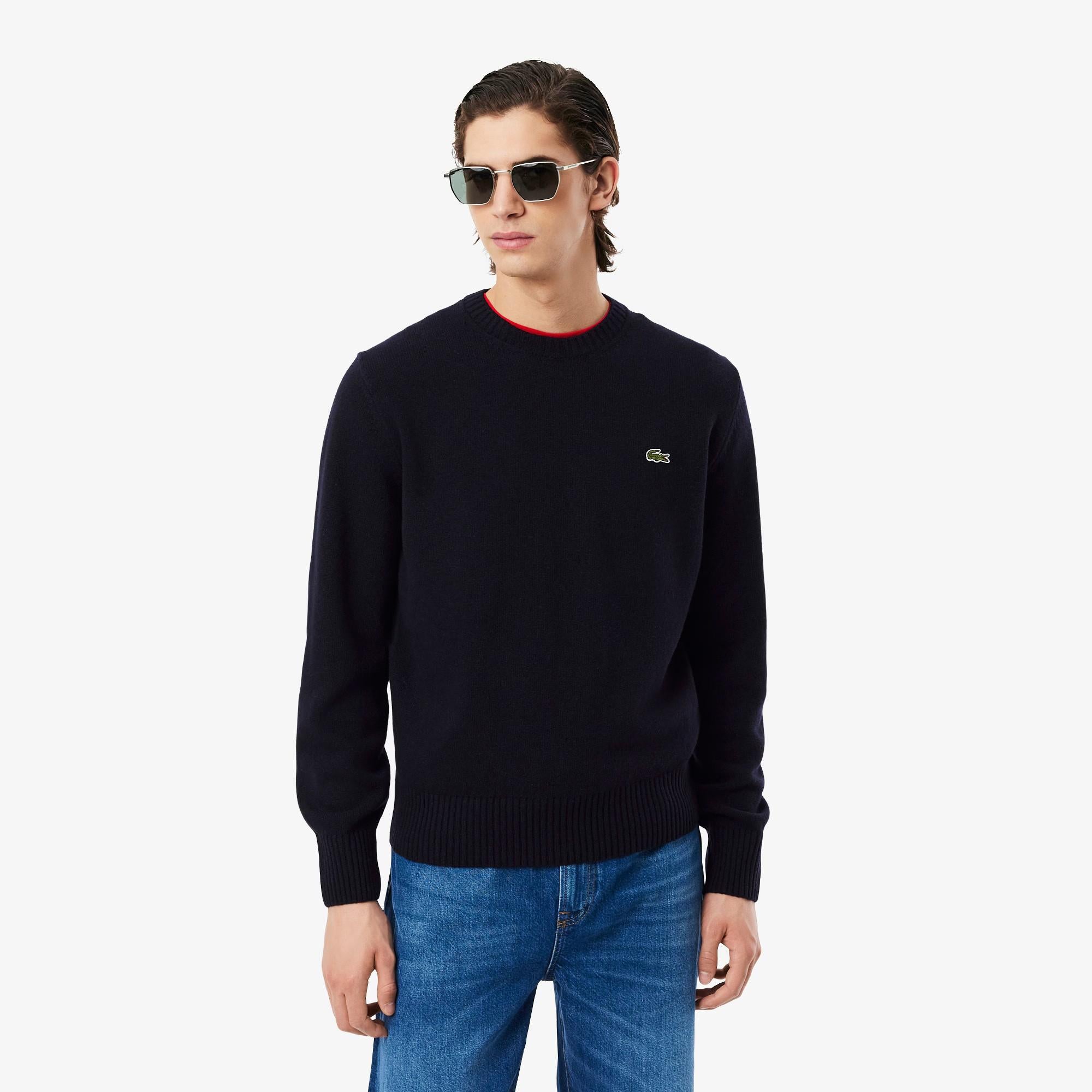 Maglione girocollo in lana cardata AH2916 166 LACOSTE 